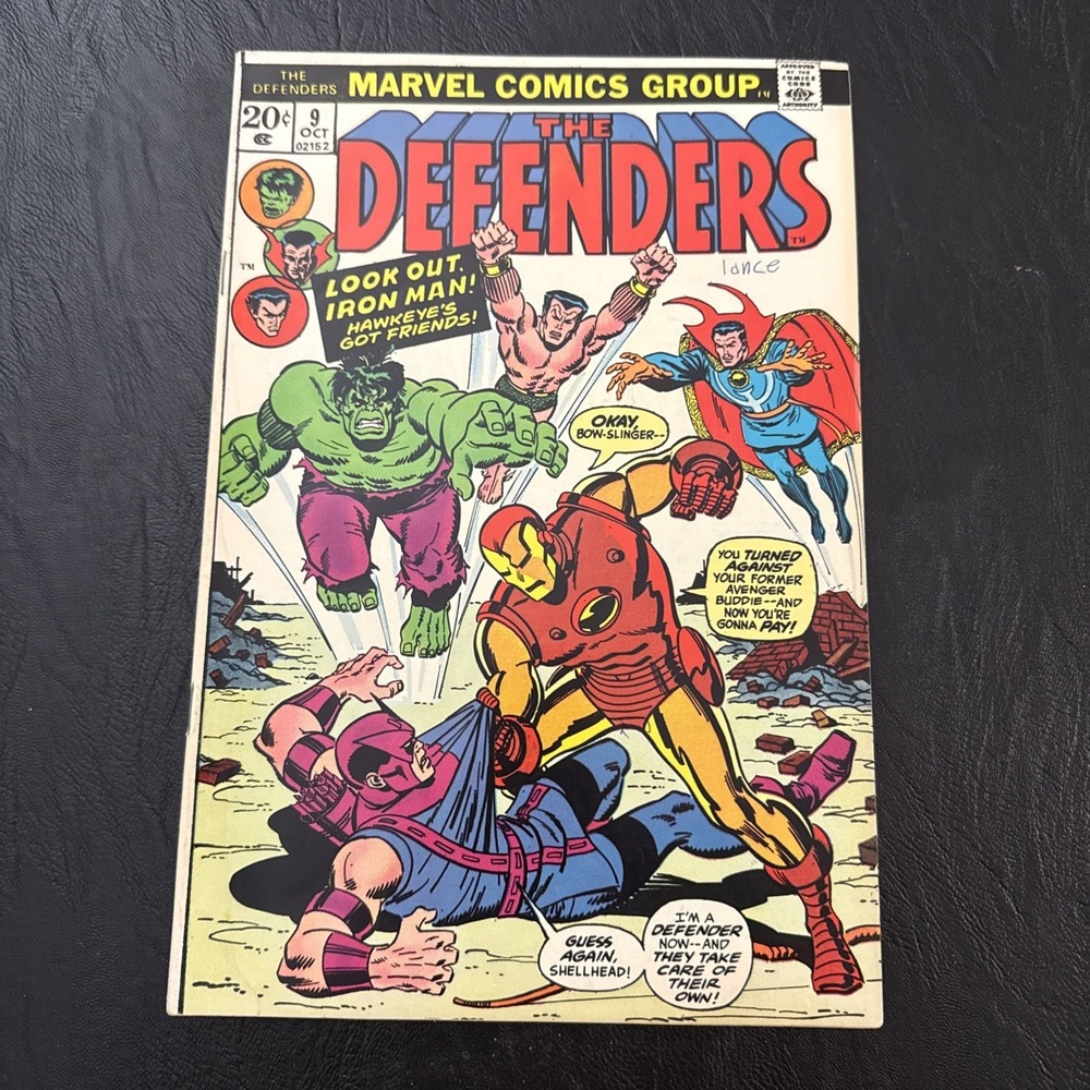 DEFENDERS #9 October 1973 Black Panther Mantis Hawkeye vs Iron Man KEY ISSUE